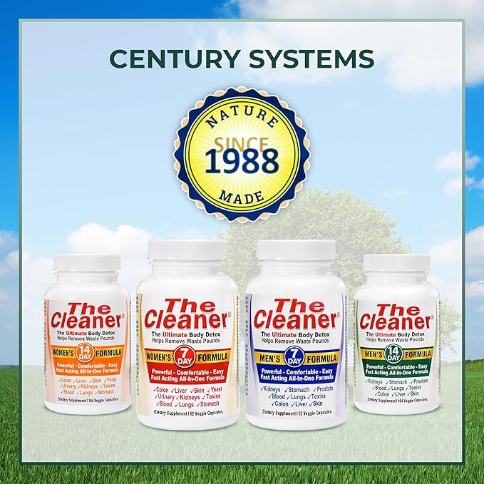 Century Systems The Cleaner Detox, Powerful 14-Day Complete Internal Cleansing Formula for Women, Support Digestive Health, 104 Vegetarian Capsules