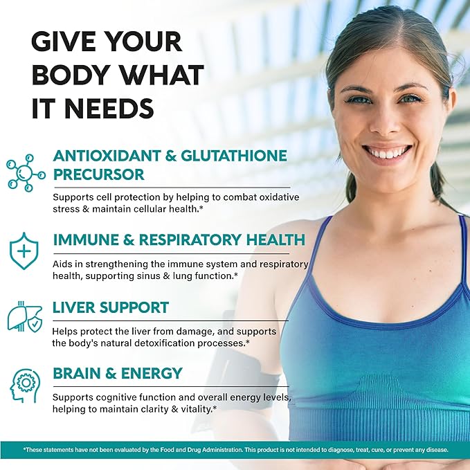NAC Supplement | Selenium | B6 | B12 - Antioxidant, Immune Support - N Acetyl Cysteine 600 mg per Capsule, 1200 mg per Serving - Made in USA - Non-GMO, Gluten-Free, Vegan - 240 Caps, 4 Month Supply