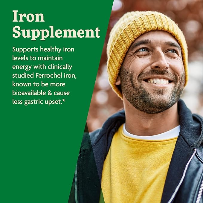 Floradix Iron + Herbs - Iron Supplement for Healthy Energy Support - Vegan, Non-GMO, Gluten-Free, Soy-Free - 60 Liquid Phyto-Caps