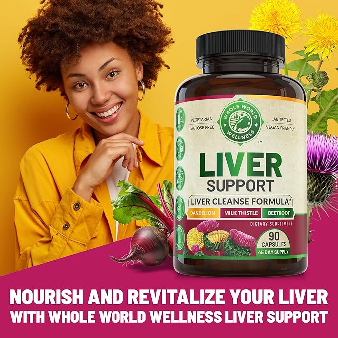 Advanced Liver Cleanse Detox & Repair Formula for Adult with Milk Thistle, Organic Liver Detox & Support Supplement for Men and Women, 90 Pills Liver Repair & Detox Support, 512mg (45-Day Supply)