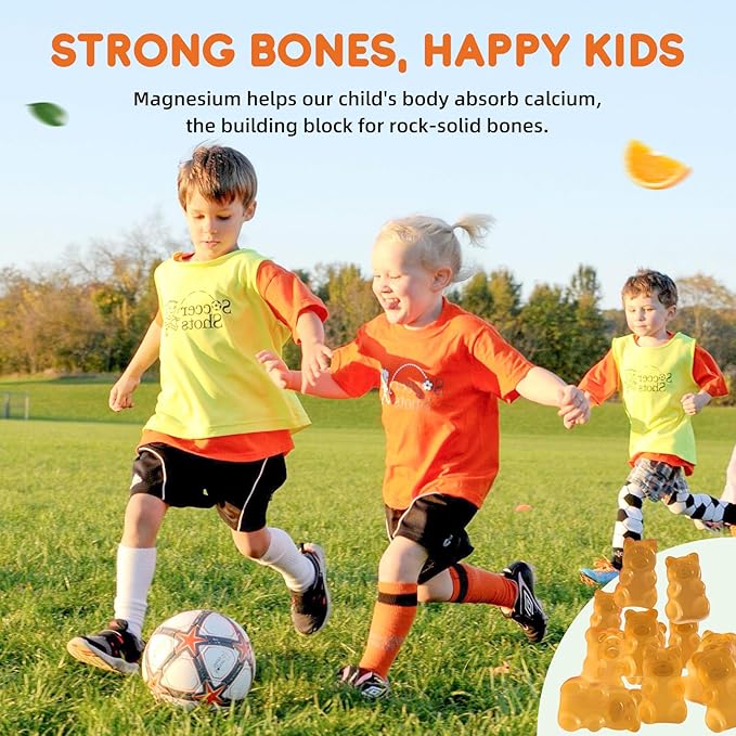 Calm Magnesium Gummies for Kids - Magnesium Glycinate, L-Threonate Supplement for Sleep, Brain, Immune & Bone Health - Great Tasting Magnesium Gummies for Adults & Kids - Vegan Sugar Free Orange 60ct