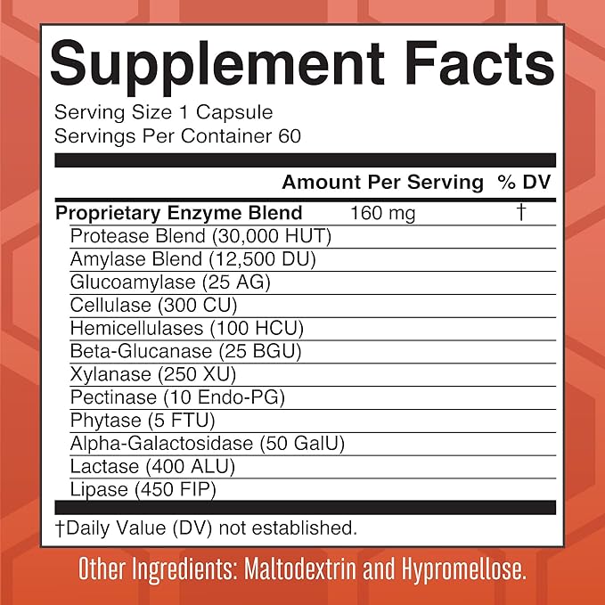 MaryRuth Organics Gluten Enzymes Capsules | Up to 2 Month Supply | Enzyme Supplement for Gut Health Support | Gluten Digestion | & Nutrient Absorption | Vegan | Gluten Free | 60 Count