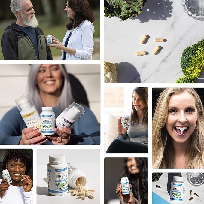 DIM Supplement 200 mg | Estrogen Balance for Women & Men | Hormonal Acne, Hormone Balance, Menopause & Antioxidant Support | Clean Label Project Certified, Vegan & Soy Free Diindolylmethane | 60 Ct.