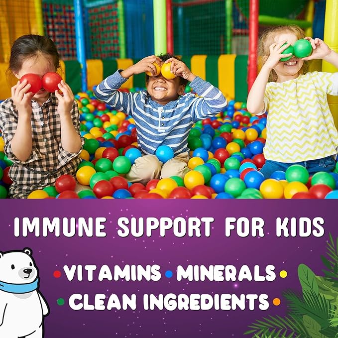 Kids Immune Support Gummy - Vitamin C, Zinc & Echinacea, Daily Children's Immune Support Gummies for Kids Ages 4 and Up, Nature's Vitamins for Kids, Vegan & Non-GMO, Natural Berry Flavor - 120 Gummies