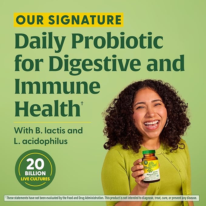 MegaFood MegaFlora Probiotic - Probiotics for Women Digestive Health - Immune Support Supplement - 20 Billion CFU - 14 Strains - Non-GMO - Vegetarian - 90 Mini Capsules (90 Servings)