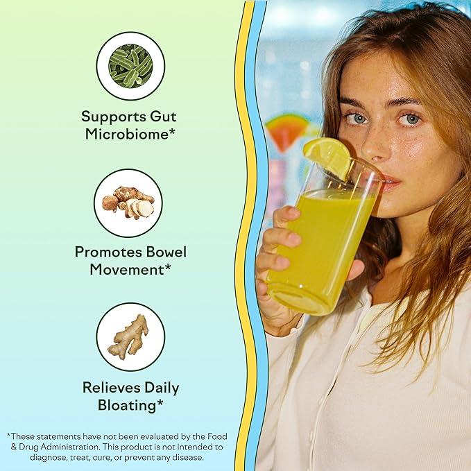 Feel Goods Gut Guardian, Probiotic & Prebiotic Powder for Gut Health Support with Organic Fiber & Herbs, Digestive Health for Men & Women, Sugar Free, Vegan, Gluten Free, Lemon Ginger, 30 Servings
