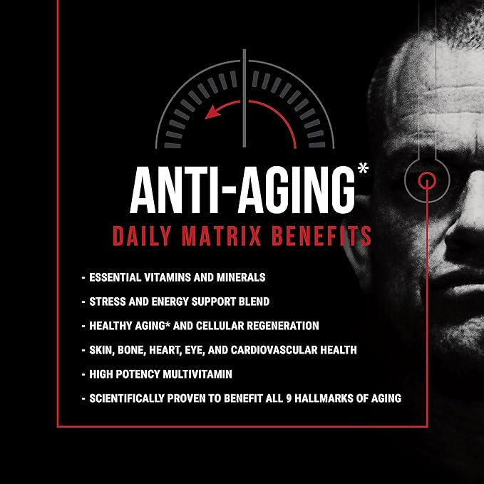 Jocko Fuel TIME WAR Multivitamin - Healthy Aging Supplement for Heart, Bone, & Eye Health, Essential Vitamins and Minerals, Supports Stress Relief and Energy Levels - 30 Day Supply