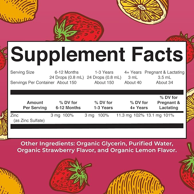 MaryRuth Organics Strawberry Lemon Ionic Zinc, 4 FZ
