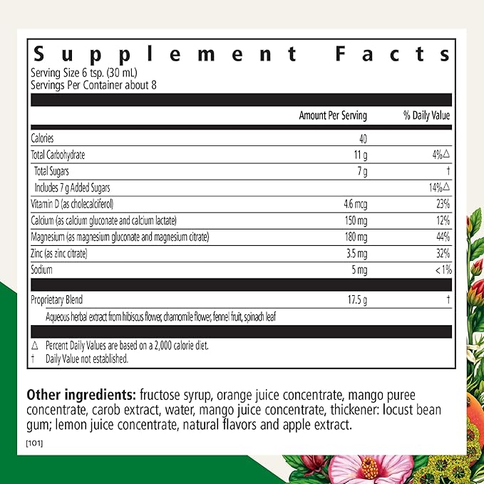 Floradix Calcium Magnesium Liquid Herbal & Mineral Supplement - Bone Support Supplement with Calcium, Magnesium, Vitamin D & Zinc - Vegetarian, Non-GMO - 8.5 fl oz