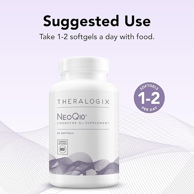 Theralogix NeoQ10 Coenzyme Q10 Supplement - Heart Health & Fertility Support - CoQ10 Fertility Supplement for Men & Women* - NSF Certified - 90 Softgels (90-Day Supply)
