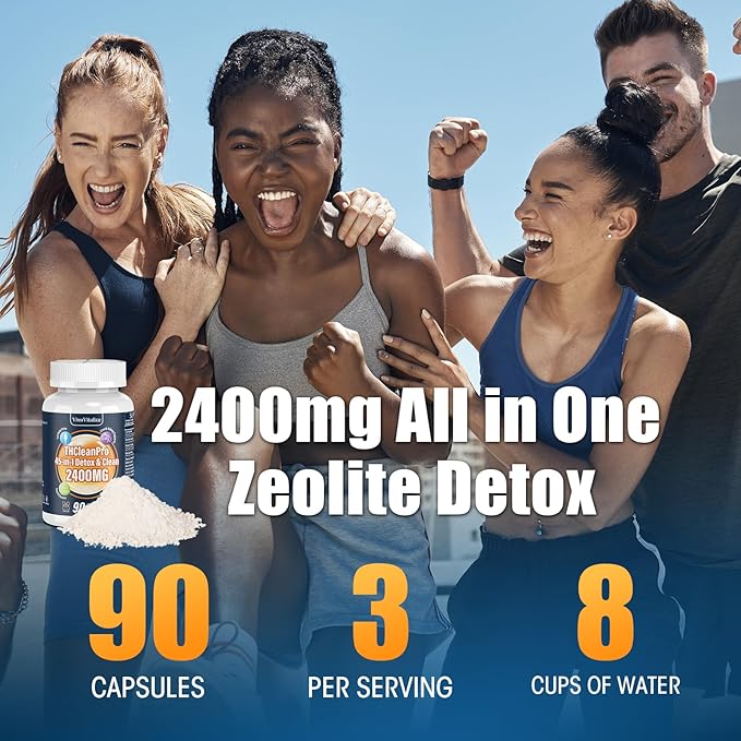 45 in 1 Comprehensive Liver Detox, 216000MG Zeolite Detox Heavy Metal Detox Full Body Detox Milk Thistle Liver Detox, 100% Natural Maximum Absorption, Energy Immune Support 90 Capsules