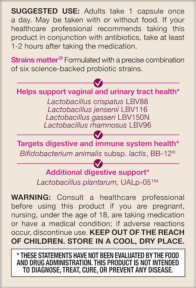 Jarrow Formulas Fem-Dophilus Advanced Probiotics 10 Billion CFU with 6 Science-Backed Strains, for Vaginal, Urinary Tract, Digestive, and Immune Support, 30 Veggie Capsules, Shelf-Stable, Pack of 12
