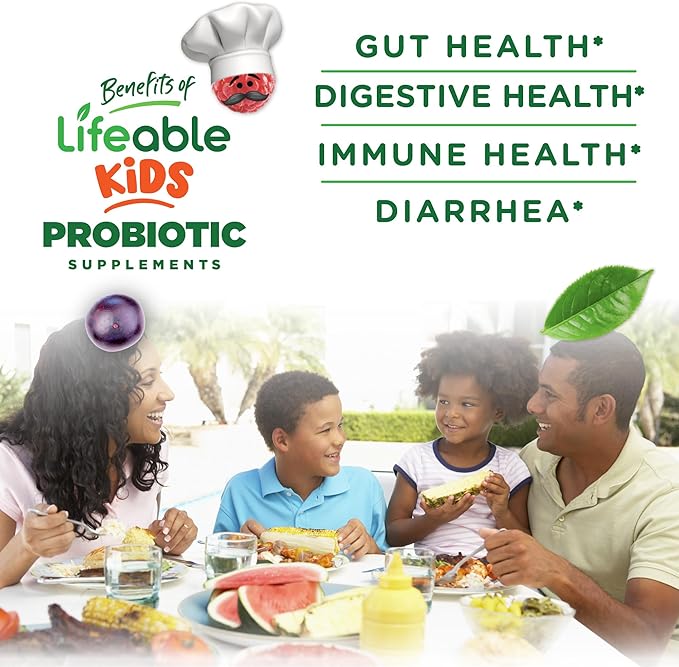 Kids Probiotics Gummies | 2 Billion CFU | Great Tasting Kids Probiotic Gummies | for Gut Health, Digestive Support, and Immune Support | 90 Probiotic Gummies for Kids and Toddlers | Lifeable