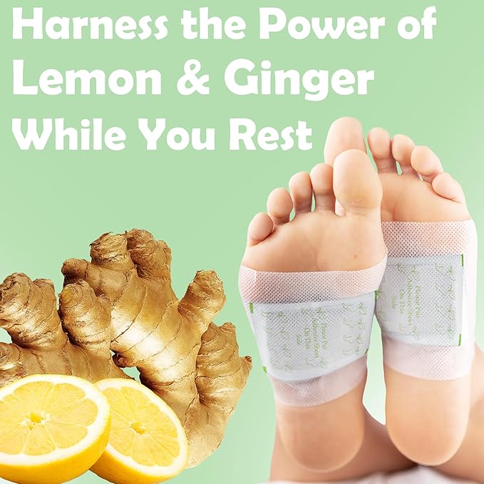 Dr. Entre's Foot Pads Lemon & Ginger to Feel Better, Sleep Better & Relieve Stress, Foot Patches | 70 Pack