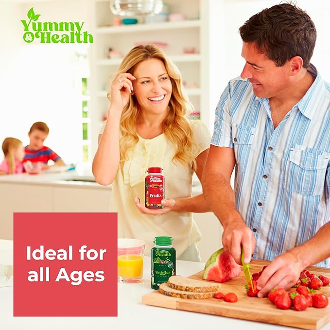 Yummy & Health Fruits and Veggies Capsules β 90 Fruit + 90 Veggie | Superfood Supplement for Energy, Immune Support, Vitamins & Essential Minerals | Vegan, Non-GMO, Gluten-Free