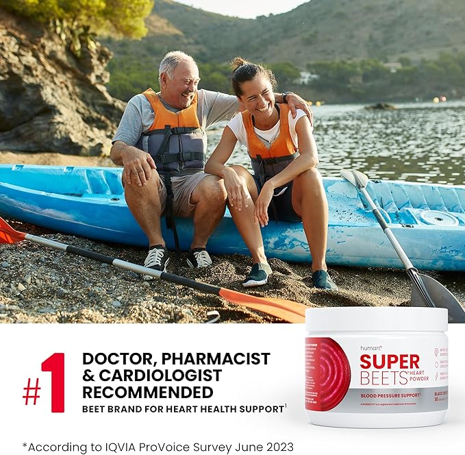 humanN SuperBeets Beet Root Powder - Nitric Oxide Supplement for Heart Health, Circulation & Blood Pressure Support - Non-GMO Superfood, Beetroot Powder Black Cherry, 30 Servings