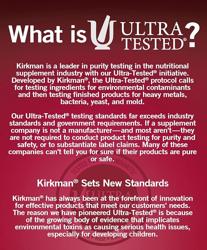 Kirkman - Children's Chewable Multivitamin & Mineral Wafers - 120 Tablets - Potent Broad Spectrum Vitamin/Mineral Supplement - with Coenzyme Q-10 (CoQ10) - Natural Mango Peach Flavor