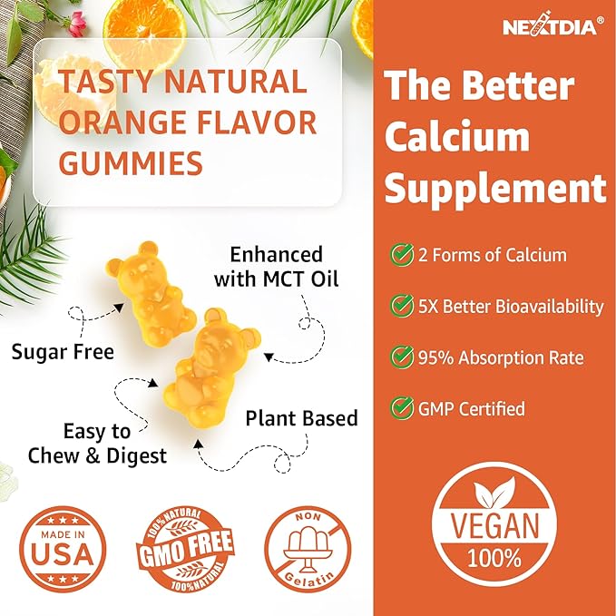 Calcium Gummies with Turmeric for Women & Men - Calcium 1200mg with Vitamin D3 K2 B12 5000 IU & Zinc, Suger-Free Calcium Supplements for Bone, Muscle & Immune Support - Vegan(120 Count)