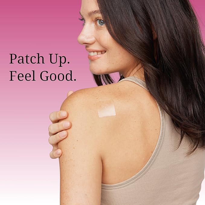 Menopause Patches - 30 Topical Menopause Relief for Women, Natural Hot Flash, Mood Support with Transdermal Gotu Kola, Damiana, Black Cohosh, Valerian, Skull Cap, Oat Seed, Ginger
