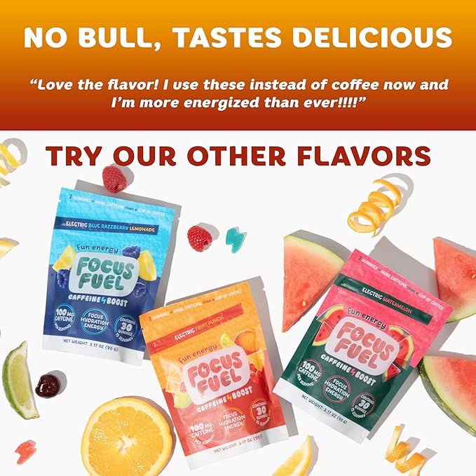 Energy Chews – Pineapple Flavor (15 Servings) – 100mg Caffeine + Alpha GPC + L-Theanine + B12, Magnesium – Tropical Energy Boost – No Crash or Jitters