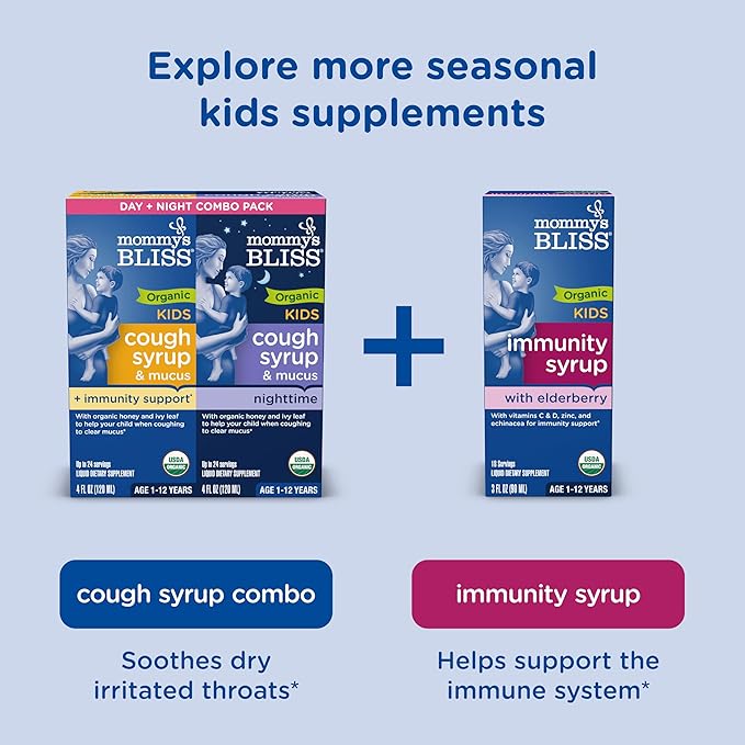 Mommy's Bliss Kids Elderberry Gummies, Supports Immunity with Black Elderberry, Zinc & Vitamin C, Gluten Free & Vegan, Age 2 Years+ (60 Count)