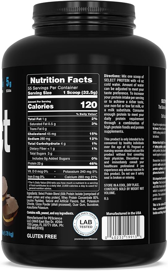 PEScience Select Protein Powder Drink Mix, 55 Serving, 3.94 lbs, Chocolate Peanut Butter Cup