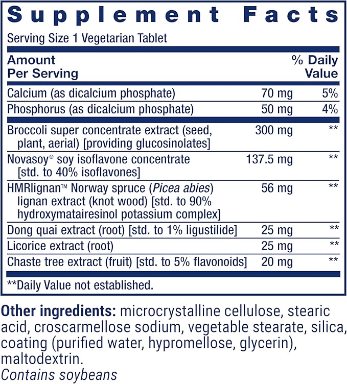 Life Extension Estrogen for Women, Helps Relieve hot Flashes and Night Sweats, Soy isoflavones, Norway Spruce Extract, chasteberry, Hormone-Free, Gluten Free, Non-GMO, Vegetarian, 30 Tablet