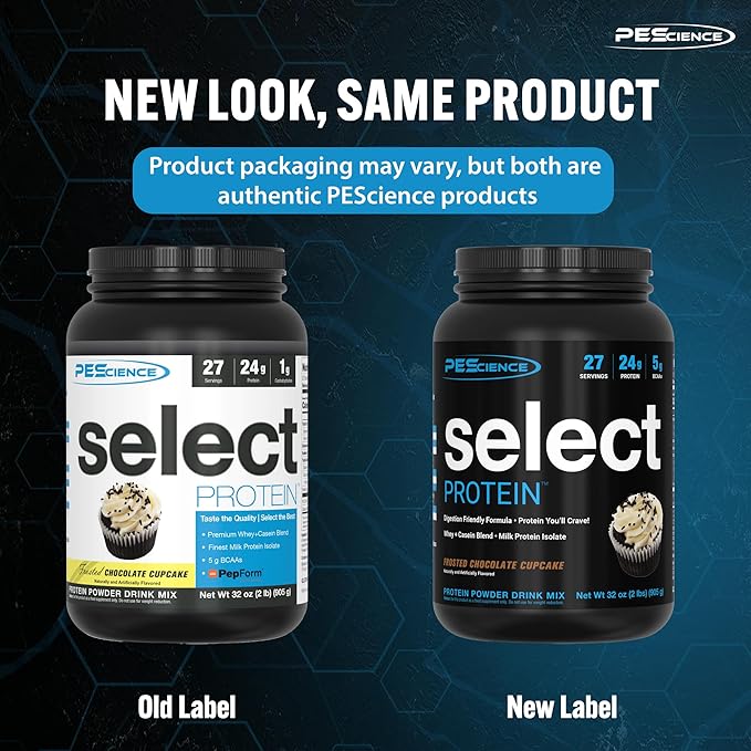 PEScience Select Low Carb Protein Powder, Chocolate Cupcake, 27 Serving, Whey and Casein Blend, Keto Friendly, Gluten Free, Best Tasting, Clean Isolate for Women and Men