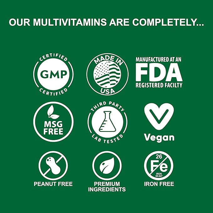 Life's Fortune Life's Energy Advanced Multi-Vitamin and Mineral Non-GMO - Super Greens - ORAC Berries - AntiOxidants - Enzymes - Iron Free - GMP Tested, 120 Veggi Tablets