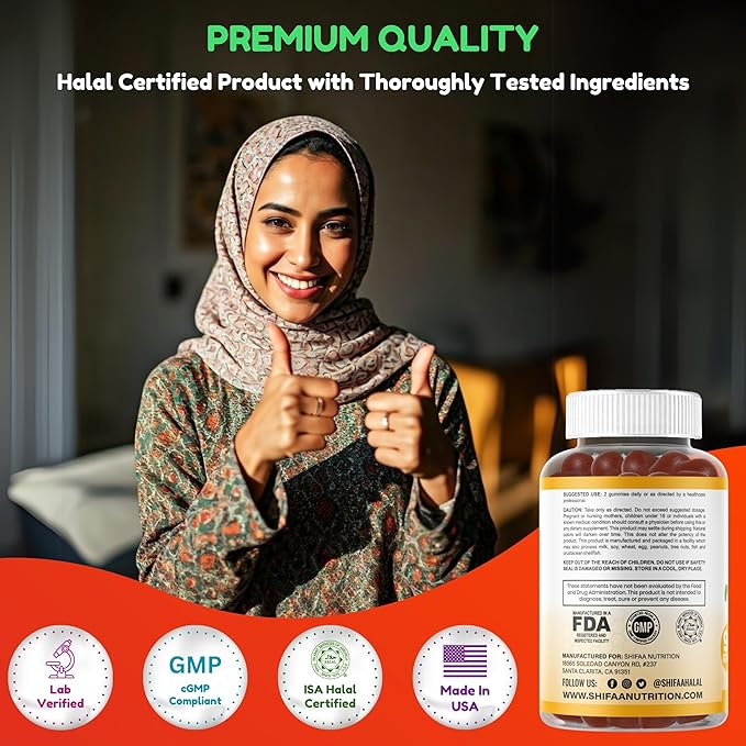 Halal Multivitamin Gummies for Women & Men | Immune & Overall Wellness | 90 Delicious Gummy Vitamins (45-Day Supply). Non-GMO & Vegetarian Essential Halal Vitamins w/ Folate, Zinc, B12, Biotin & More