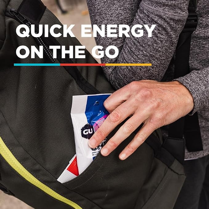 GU Energy Chews, Mixed Pack Energy Gummies with Electrolytes, Vegan, Gluten-Free, Kosher, Caffeine-Free, and Dairy-Free On-The-Go Energy for Any Workout, Caffeine - Free, 12 Bags (24 Servings Total)