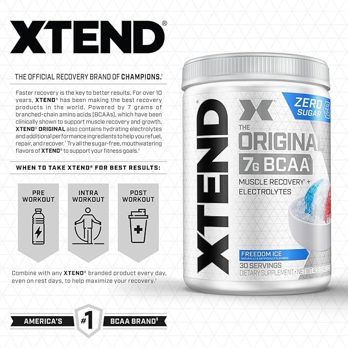 Cellucor Pre Workout & BCAA Bundle, C4 Original Pre Workout Powder, Frozen Bombsicle, 30 Servings + XTEND BCAA Powder, Freedom Ice, 30 Servings