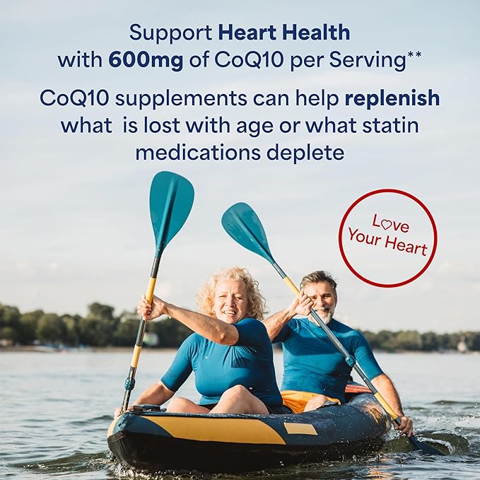 Puritan's Pride Coenzyme CoQ10 600mg, Dietary Supplement for Heart Health, Blood Pressure, Oral Gum Health, and Healthy Aging Support, 60 Day Supply, Rapid Release Softgels