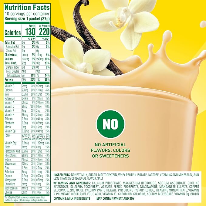 Carnation Breakfast Essentials High Protein Oral Supplement Classic French Vanilla Flavor 1.31 oz. Packet 60 Ct