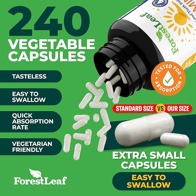 ForestLeaf Vitamin D3 50,000 IU | VIT D - VIT D3 Vitamin D Supplement for Women and Men | Bone Health, Teeth, Immune Support | Easy to Swallow Pills | High Potency WEEKLY Dose, 4-Year Supply, 240 Caps
