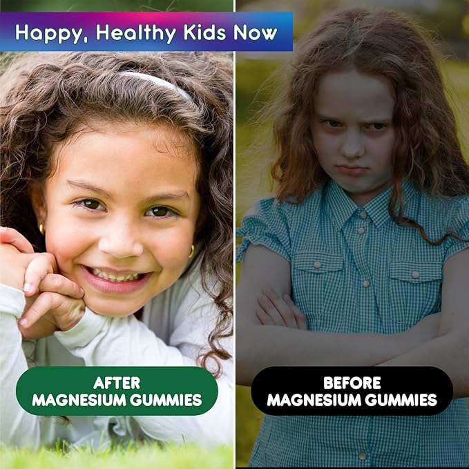 Kids Magnesium Gummies, Magnesium Glycinate, L-Threonate Gummies for Kids & Adults with L-Theanine, Chamomile, Licorice, Vitamin D, B6 for Sleep, Relaxation, Brain & Muscle, Sugar Free Pineapple 60ct