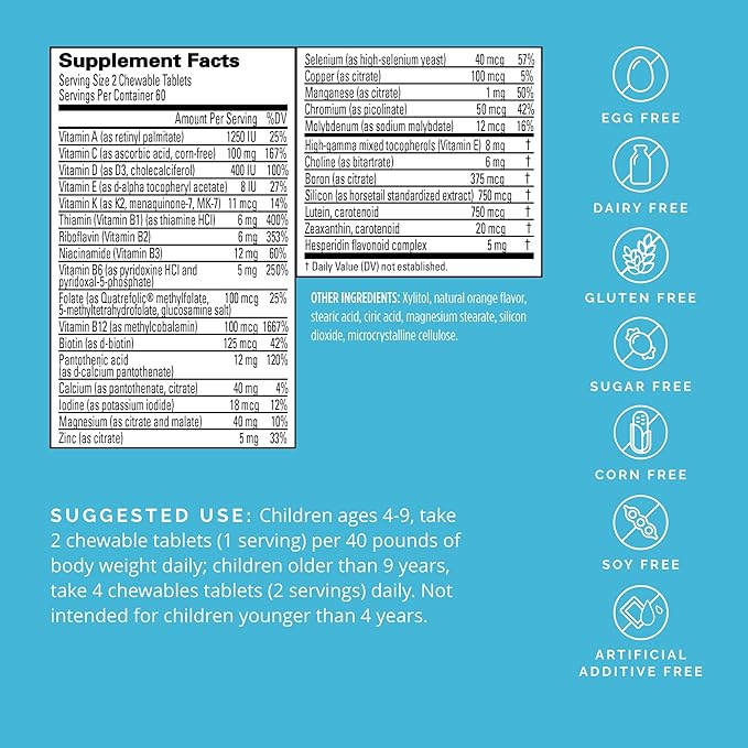 BRAINMD Dr Amen Kids’ NeuroVite, Orange Flavor - 120 Penguin-Shaped Chewables - Multivitamin & Mineral Supplement - Promotes Healthy Development & Growth - Gluten Free - 60 Servings