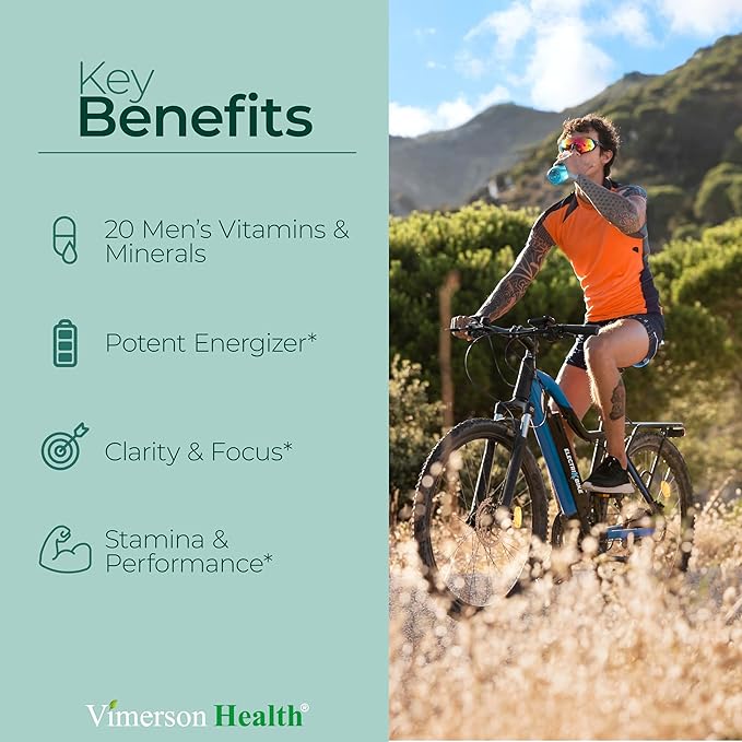 Multivitamin for Men - Daily Mens Multivitamins & Multiminerals with Vitamin D, Vitamin C, B12 Zinc & More. Essential Vitamins for Men for Energy, Focus, Stamina, Performance, Mens Health. 60 Capsules