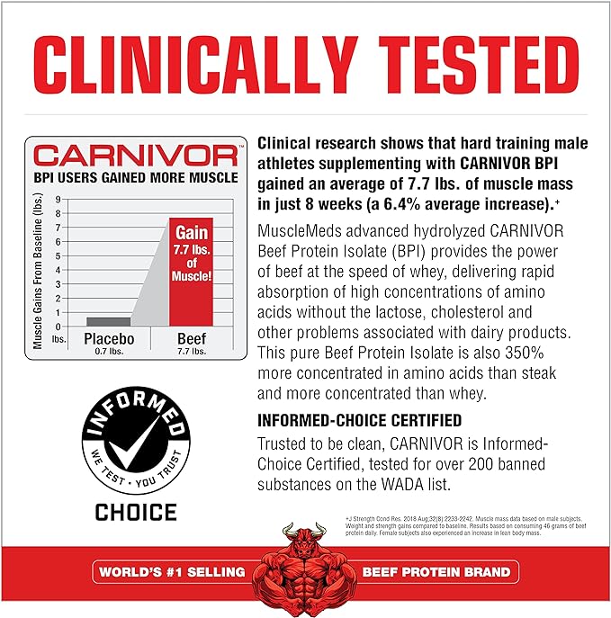 MuscleMeds Carnivor Beef Protein Isolate Powder, Fruit Punch, 4 lb