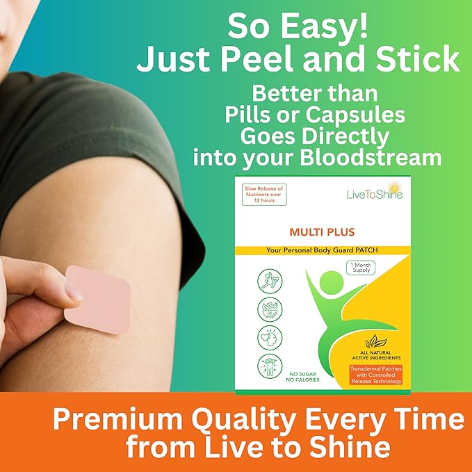 Live To Shine Multi Plus Topical Patch - USA Made - 30 Days Supply from