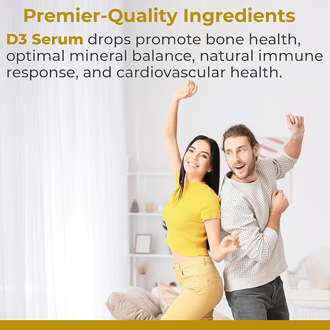 Premier Research Labs Vitamin D3 Serum - Liquid Vitamin D Oil Drops for Adults, Liquid Vitamin D3 5000 IU, Sublingual Vit D3 Liquid - 0.43 fl oz