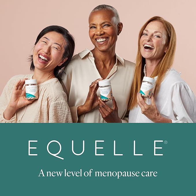 EQUELLE Menopause Multi-Symptom Relief - Women's Health Support for Hot Flashes, Sleep*, Muscle Aches & More - Hormone-Free** Supplement with Plant-Based Ingredient S-Equol - 60 Tablets (2 Pack)
