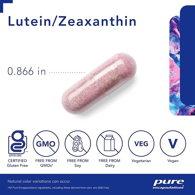 Pure Encapsulations Lutein & Zeaxanthin - Supports Overall Vision* - Maintains Macular Pigment & Eye Health* - Antioxidant Support* - Vegan-Friendly & Non-GMO - 60 Capsules