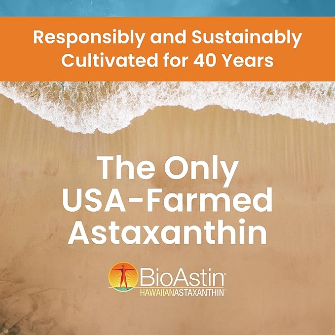 Nutrex Hawaii BioAstin Hawaiian Astaxanthin - 12mg, 60 Softgels - Farm-Direct Premium Antioxidant Supplement to Support Eye, Skin, Joint & Immune System Health - Non-GMO & Gluten-Free