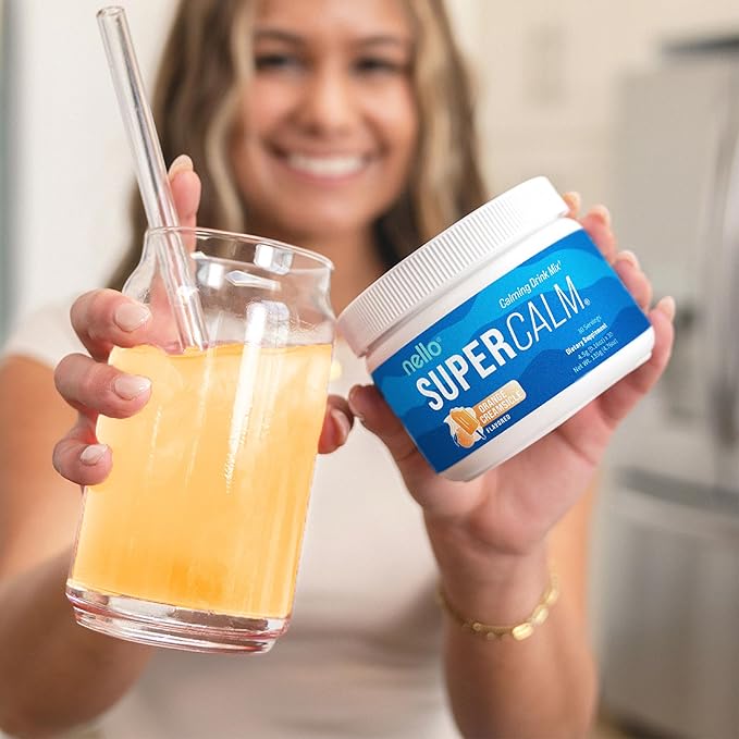 Supercalm Powdered Drink Mix, Orange Creamsicle, L Theanine, Ksm-66 Ashwagandha, Magnesium Glycinate, Vitamin D 3, Supplements for Relaxation & Focus, Natural, No Sugar, Non GMO, 30 Srvgs