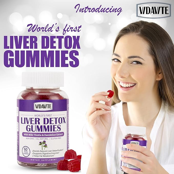 Liver Cleanse Detox & Repair Gummies — 1500mg Silymarin Milk Thistle Supplement with Artichoke, Dandelion and 20+ Herbs — Essential Liver Support Supplement for Men & Women (60 Vegan Gummies)