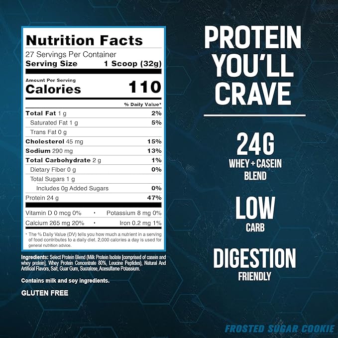 PEScience Select Low Carb Protein Powder, Frosted Sugar Cookie, 27 Serving, Whey and Casein Blend, Keto Friendly, Gluten Free, Best Tasting, Clean Isolate for Women and Men