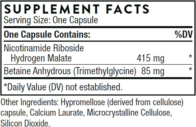 THORNE NiaCel 400 - NAD Supplement - Nicotinamide Riboside - Support Healthy Aging, Cellular Energy Production, and Sleep-Wake Cycle* - NSF Certified for Sport - Gluten Free - 60 Capsules- 60 Servings