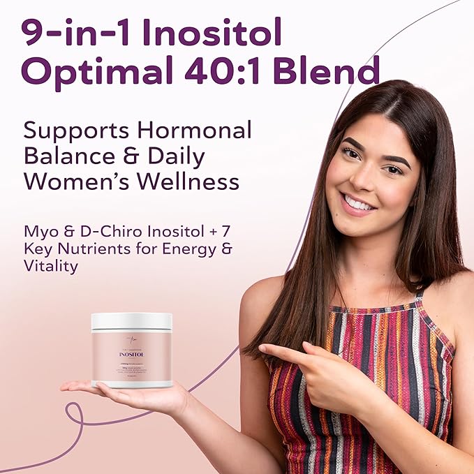QSTA Myo-Inositol & D-Chiro Inositol Supplement for Women 4100mg (40:1 Ratio) – 9-in-1 with Folate, Vitamin B6, B12, D3, Zinc & Chromium