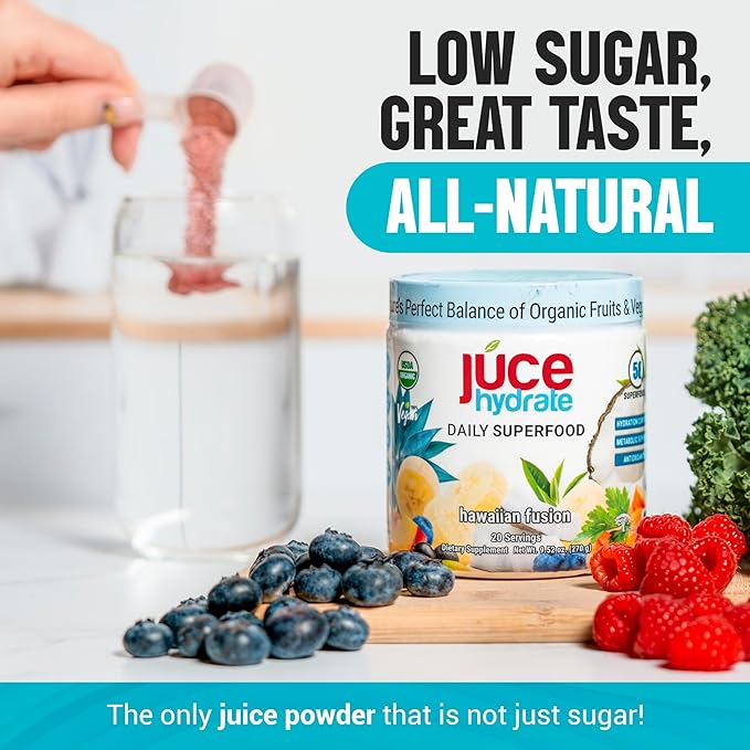 Júce Hydrate Replenishing & Nourishing Superfood Drink - Boost Reduce Fatigue - USDA Certified Organic, Plant-Based, Vegan - Gluten-Free, Dairy-Free, Soy-Free - 8.1 Ounce
